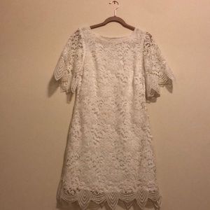 anthropologie white lace dress